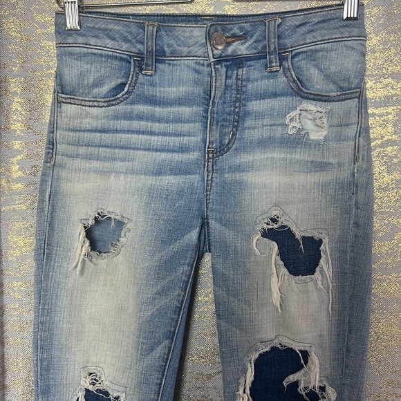 American Eagle Hi-Rise Jegging Crop Super Stretch Size 0 - Picture 3 of 14